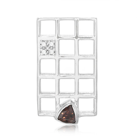 Roter Zirkon-Silberanhänger (MONOSONO COLLECTION)