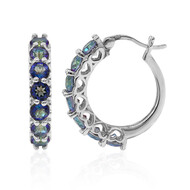 Boucles d'oreilles en argent et Quartz mystique bleu