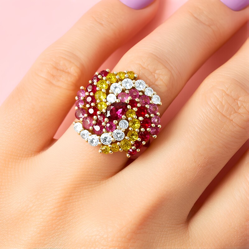 Anillo en oro con Turmalina rosa de Nigeria (Adela Gold)
