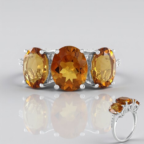 Anello in argento con Citrino Madeira (de Melo Essence)