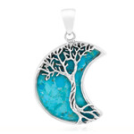 Zilveren hanger met een Blauwe Kingman Mohave Turkoois