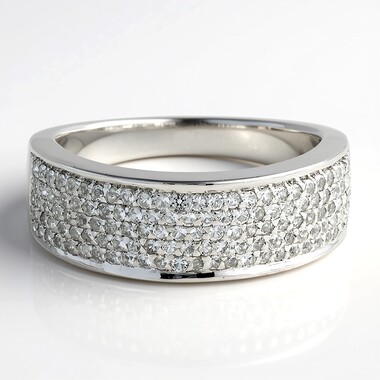 Anillo en plata con Topacio blanco