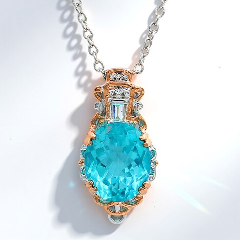 Collana in argento con Topazio Blu Paraiba (Gems en Vogue)