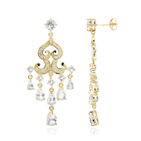 Pendientes en plata con Topacio blanco