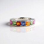 Anello in argento con Zaffiro Fancy