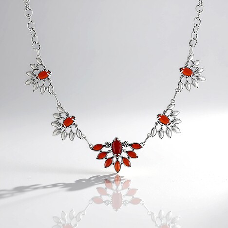 Collana in argento con Onice Rossa (Desert Chic)