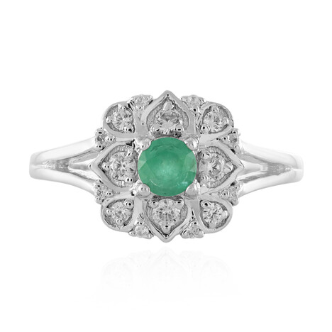 Anillo en plata con Esmeralda de Etiopía