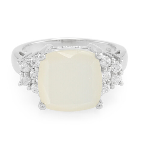 Weißer Mondstein-Silberring