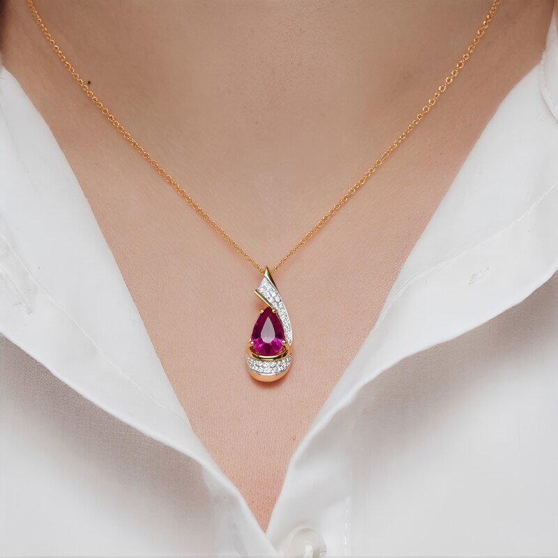 Colgante en oro con Zafiro rosado (Rifkind 1894 Collection)