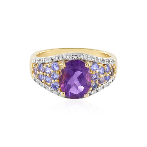 Zilveren ring met een Zambia-amethist