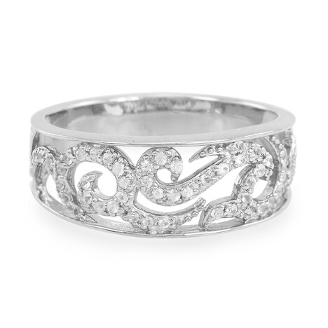 Anello in argento con Zaffiro Bianco