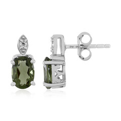 Pendientes en plata con Moldavita