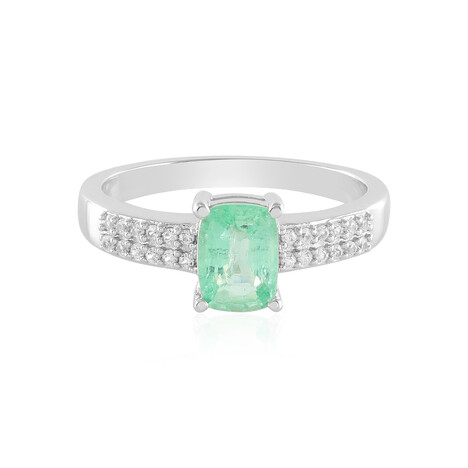 Anillo en plata con Esmeralda de Rusia