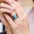 Anello in argento con Turchese Kingman Mohave Blu (Jones Lee)