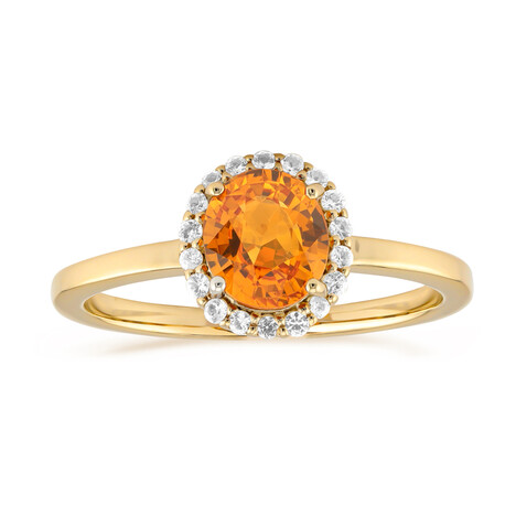 Gouden ring met een Ban Ka Cha oranje Saffier