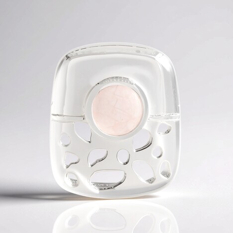 Ciondolo in argento con Quarzo Rosa (MONOSONO COLLECTION)