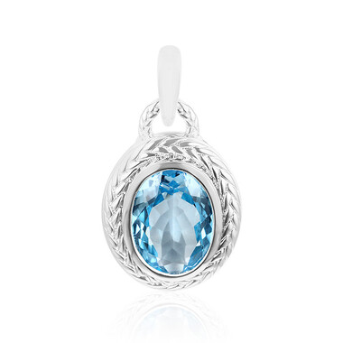 Ciondolo in argento con Topazio Blu Cielo