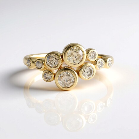 Anello in oro con Diamante Champagne I2 (de Melo Gold)