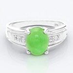 Anello in argento con Crisoprasio Imperiale