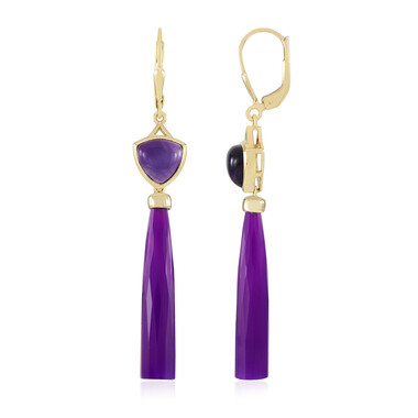 Pendientes en plata con Calcedonia morada (KM by Juwelo)