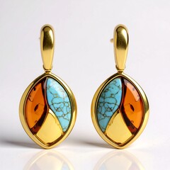 Boucles d'oreilles en argent et Turquoise (dagen)