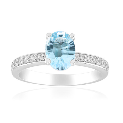 Himmelblauer Topas-Silberring