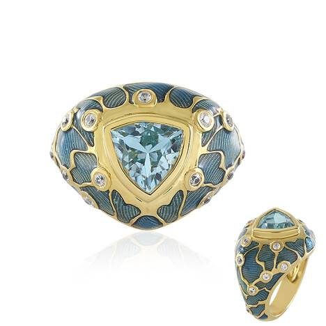 Himmelblauer Topas-Silberring