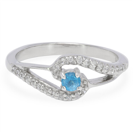 Neonblauer Apatit-Silberring