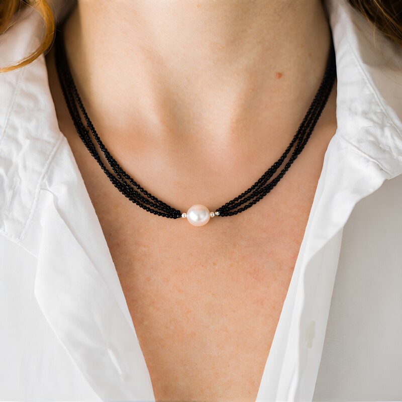 Collar en plata con Perla rosa Freshwater