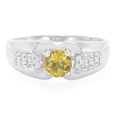 Anillo de hombre en plata con Cuarzo champán