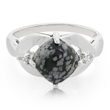 Schneeflocken-Obsidian-Silberring