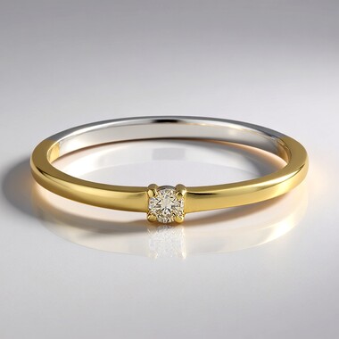 Anillo en oro con Diamante chocolate I2