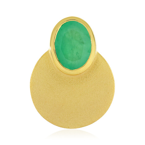 Zilveren hanger met een Socoto smaragd (MONOSONO COLLECTION)