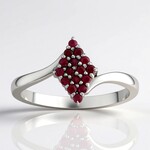 Bague en argent et Rubis du Mozambique