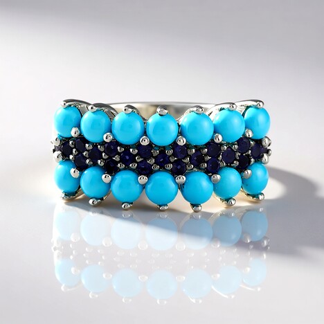 Anello in argento con Turchese Sleeping Beauty (Faszination Türkis)