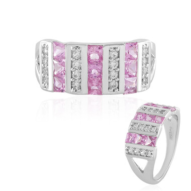 Pinkfarbener Saphir-Silberring