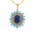 Blauer Stern-Saphir-Silberhalskette