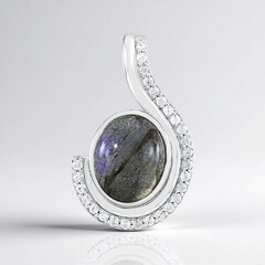 Ciondolo in argento con Labradorite Blu Maniry (KM by Juwelo)