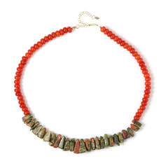 Orange Quartz Silver Necklace (Riya)