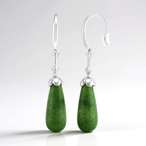 Orecchini in argento con Quarzo Verde