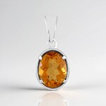 Pendentif en argent et quarz orange