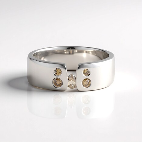 Anello in argento con Diamante Champagne I2 (de Melo Essence)