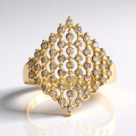 Anello in oro con Diamante Cioccolato I2 (SUHANA)