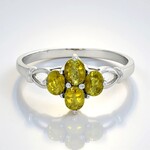 Anello placcato in platino con Tormalina Cuprian
