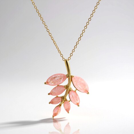 Collana in argento con Quarzo rosa pastello