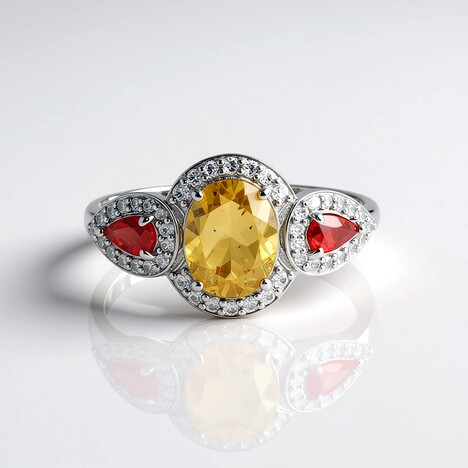 Bague en argent et Béryl jaune