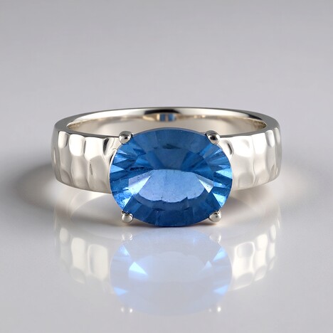 Anello in argento con Fluorite Cangiante