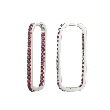 Zilveren oorbellen met rhodolieten