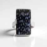 Anello in argento con Legno di Palma pietrificato Jambi (Bali Barong)