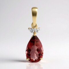 Ciondolo in oro con Apatite Rossa
